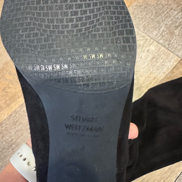 Stuart Weitzman Over the Knee Suede Black Boots - Picture 2 of 4